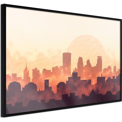 Affiche Murale Encadrée "Melancholy of Sunset" 45 x 30 cm Noir