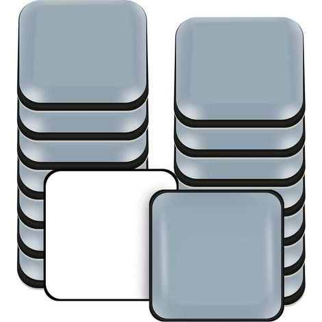 Pattini per mobili, 16 pattini quadrati autoadesivi in Teflon adatti a pavimenti lisci e moquette (quadrati, 20 x 20 mm) (1/5)