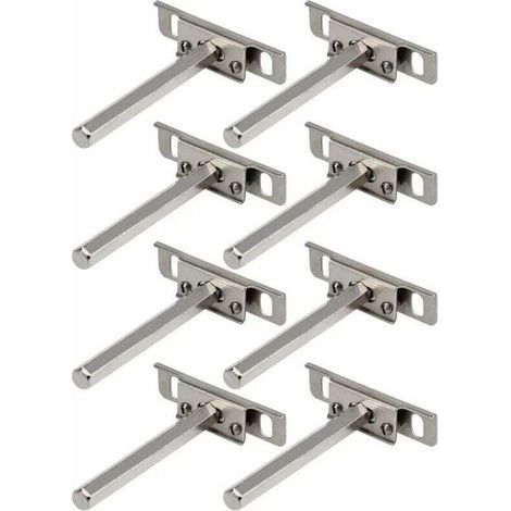 pair Supports en Métal pour Étagère Flottante 8Pcs Support Mural Discret modèle Fixation Tablettes Rangement Support pour Etagère Flottante Invisible Fixation (1/4)