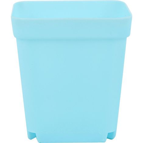 10 Pcs Small Blue Plastic Flower Pots with Trays, Plant Pots with Drainage Holes (1/5)