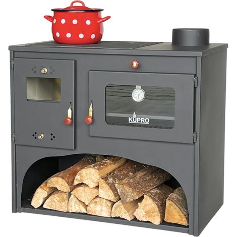 EEK A Kaminofen mit Backfach und Herdplatte Alegra 93933 6 kW Kamin Mehrfachbelegung Holzofen Ofen Holz Holzherd Küchenhexe Kochplatte Küchenofen (1/5)