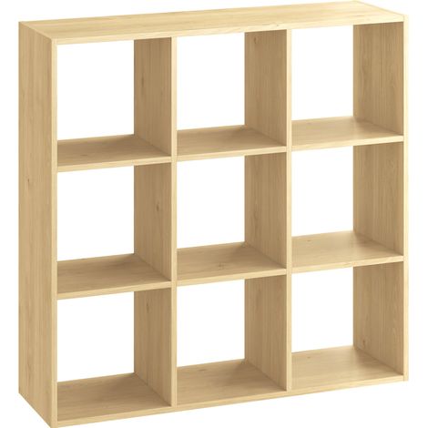Pensile Libreria 9 Ripiani 104,9x104,8x30 cm in Legno di Pino Naturale (1/2)