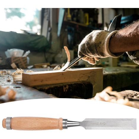 Ciseau à bois en acier allié au chrome-vanadium, manche pour menuiserie et travail du bois, 20 mm (1/5)