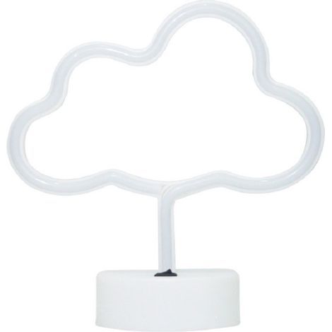 Lámpara de neón con forma de nube, luz blanca cálida, aspas, nubes, neón con base USB/batería. (1/5)