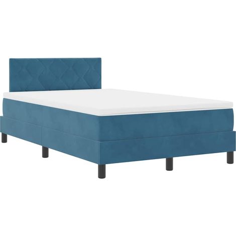 Maison Exclusive - LED Boxspringbett mit Kopfteil Dunkelblau 120 (1/5)