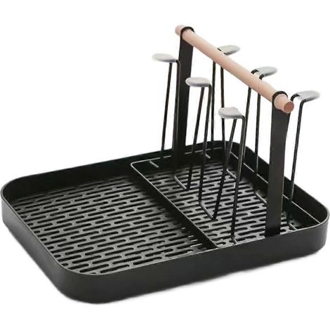 Platzsparender Tassenabtropfer mit Abtropfschale, Tassenablage und freistehendem Flaschenhalter (1/5)
