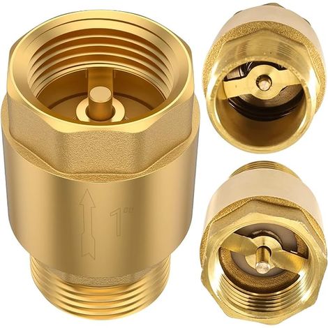 Brass Check Valve DN25 AG to IG Check Valve for Washing Machine Garden Pump Barrel (1/5)
