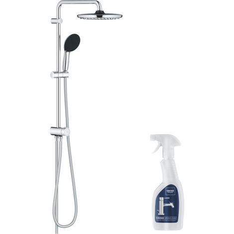 Columna de ducha cromada GROHE Vitalio Start 250 sin grifo mezclador + limpiador GrohClean (1/5)