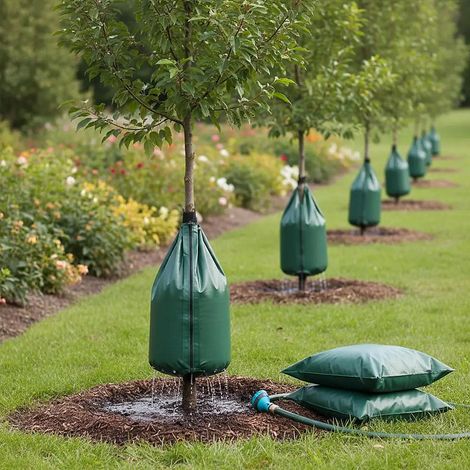 Sac d&aposarrosage d&aposarbres,lot de 8 , sac d&aposirrigation d&aposarbres, 75,7L,goutte à goutte, rechargeable, libération lente 5-9 h (1/5)