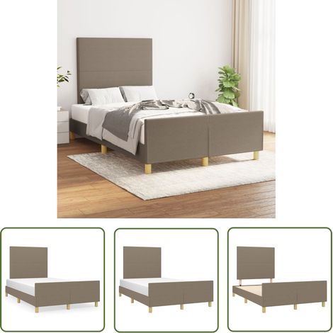 The Living Store Bettgestell ohne Matratze Taupe 120x200 cm Stoff - Bettsofa - Boxspringbetten - Lattenrost - Doppelbett - Einzelbett (1/5)