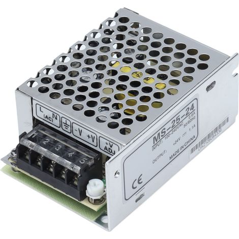 Alimentation à découpage 100-240VAC 25W LED, boîtier aluminium alliage MS-25-24, bloc d’alimentation pour éclairage LED. (1/5)