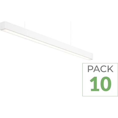 Pack de 10 - Suspension Linéaire LED 150cm 48W Interconnectable BLANC - Garantie 5 ans - Blanc Froid  - SILUMEN