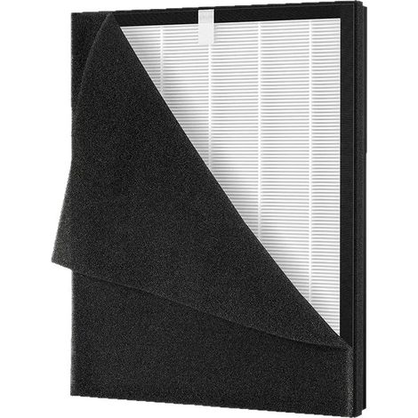 (KJ190L) MOOKA Filtre purificateur d'air KJ190L, combinaison de filtres HEPA et de charbon actif, idéal pour éliminer la poussière et les odeurs (1/4)