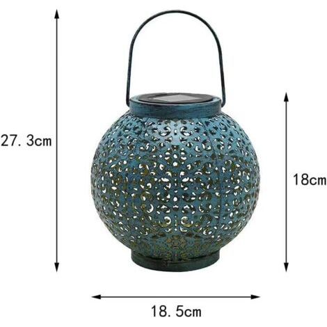 Lampe Solaire Extérieur, Solaire Exterieur, de Jardin - Lanterne Solaire en Fer Forgé avec Motifs en Filigrane, Étanche et Décoration pour Cour et Jardin - Lampe de Jardin Solaire Antirouille (1/5)