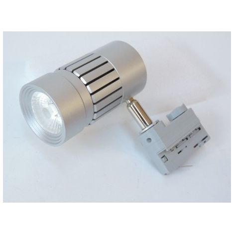 Projecteur LED 8W pour rail 3 allumages gris orientable 159X95mm 4000K 610lm 230V dimmable 38° IP20 RAFALE TRAJECTOIRE 003720