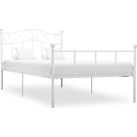Teenpull – Bettgestell Weiß Metall 100×200 cm (1/5)