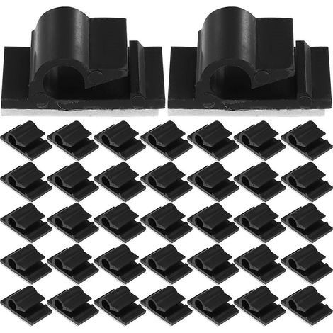 50er-Pack Kabelclips für Zuhause, Büro und als Kabelorganisator (schwarz) – 2,00 x 1,30 x 0,90 cm – Schwarz (1/4)