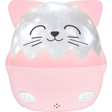 Kabellose Musiknachtlicht - BIGBEN - Katze - 360° Projektion - 13 Filme - 8 Melodien - Fernbedienung - USB-C Akku