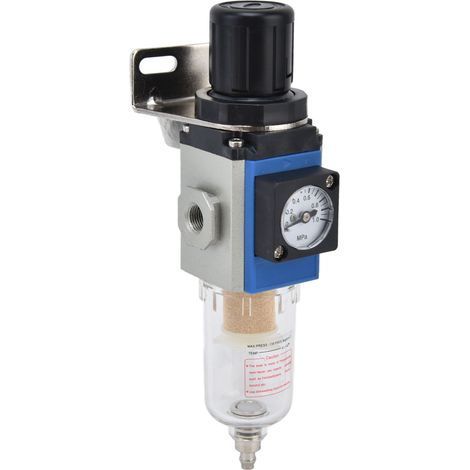 Hochpräziser Luftkompressorfilter, selbstsichernder Druckregler mit Manometer, 10-cm³-Tank, GFR200-08, PT1/4-Anschluss (1/5)