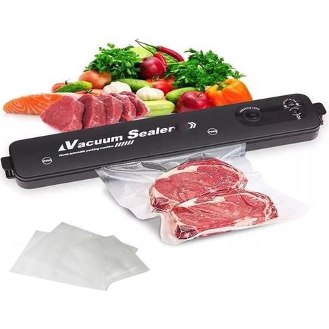 Machine sous vide haute performance - Noir - Design compact, fonctionnement automatique - Scellage ultra-rapide en 15 secondes - 50 sacs sous vide inclus (1/5)