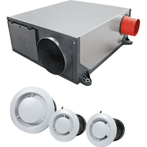 Kit VMC simple flux hygrovariable extra-plate + 3 bouches - AXELAIR - KVVPL