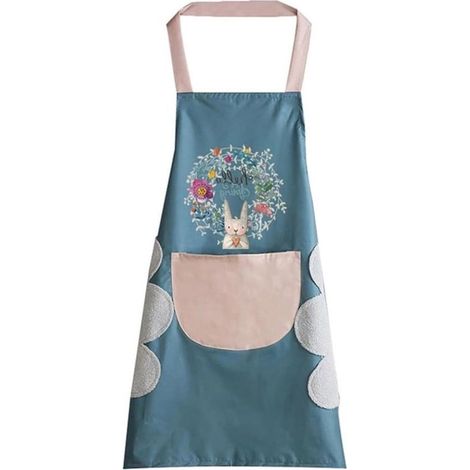 Grembiule da cucina regolabile da uomo in cotone - Idea regalo ideale - Grembiule da donna extra lungo in denim - Blu - Taglia unica