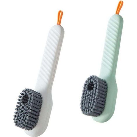 2 pièces Brosse de Nettoyage à Poils Doux, Brosse à Récurer pour Chaussures, Brosse de Lavage de Chaussures avec Distributeur de Savon, pour vêtements, Chaussures, carrelage, Cuisine