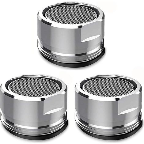 3 Pieces Faucet Filter Replacement Insert Tap Spout Aerator, 24MM Kitchen and Bathroom Diffuser Faucet External Thread Faucet Replacement Part with Gasket (1/5)