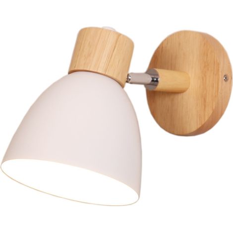 Applique Murale - Bois Et Métal - Douille E27 - 10 À 60 W - 110-220 V - Pour Chambre Salon Couloir Cuisine Café - 1 Pièce