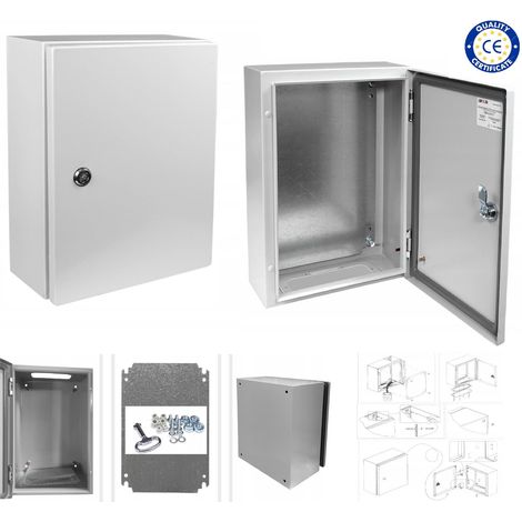 Coffret électrique étanche en Metal IP66 - 400 x 300 x 200mm + plaque de fond