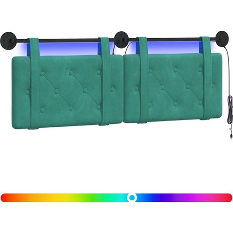 Maison Exclusive - Hängendes Kopfteil Mit LED Licht Türkis Samt