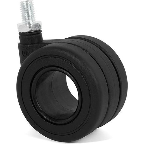 rueda giratoria modelo koo aro doble ø65 acabado negro erm10