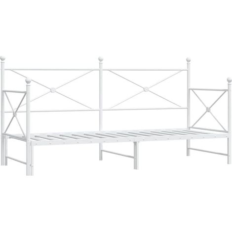 Maison Exclusive - Divano Letto Estraibile senza Materasso Bianco 90x200cm Acciaio