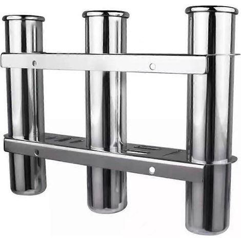 Support de canne à pêche à 3 tubes en acier, pour bateaux et yachts (1/5)