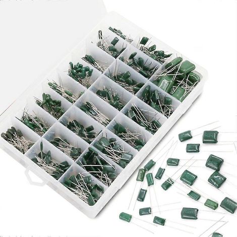 Kit d'assortiment de 700 condensateurs à film polyester Mylar de 24 valeurs différentes (0,22 nF à 470 nF / 100 V). (1/5)