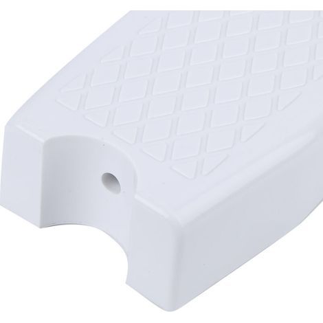 Marche d'escalier anti-glisse en plastique blanc pour piscine 49x10cm (1/5)