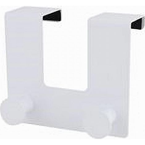 Cleafe - Appendiabiti Da Porta Con 2 Ganci 12.5x11.5 Cm Bianco Asciugamani Vestiti 87779 - (1/4)