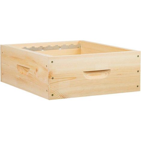 Hausse mi-bois 9 cadres avec crémaillères Ruche Dadant