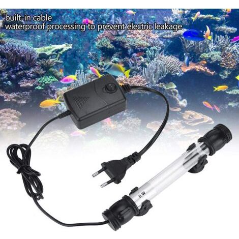 Lampe de désinfection UV pour aquarium – Stérilisateur étanche 11W – Lumière bleue pour algues pélagiques – Verre borosilicate durable (1/5)