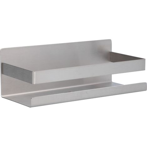Étagère murale en acier inoxydable avec porte-serviettes et mouchoirs en papier pour cuisine, salle de bain et chambre (1/5)