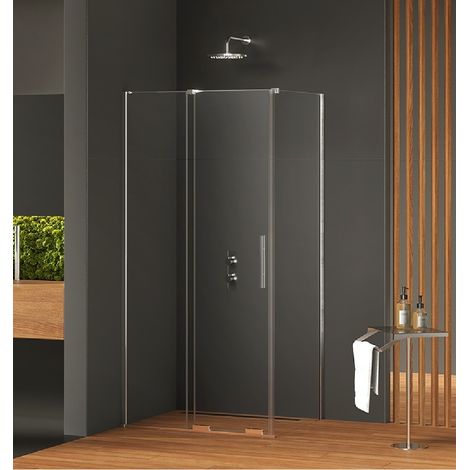 Cabine de douche chrome 120x90cm coulissante MALDIVES CHROME, acces de face (1/5)