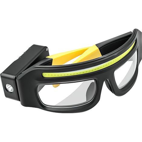 LED-Brille mit wiederaufladbarer Stirnlampe, Bewegungssensor und Touch-Steuerung, 5 Modi, USB-C-Beleuchtung für Laufen im Dunkeln, Camping, Angeln und Radfahren (1/5)