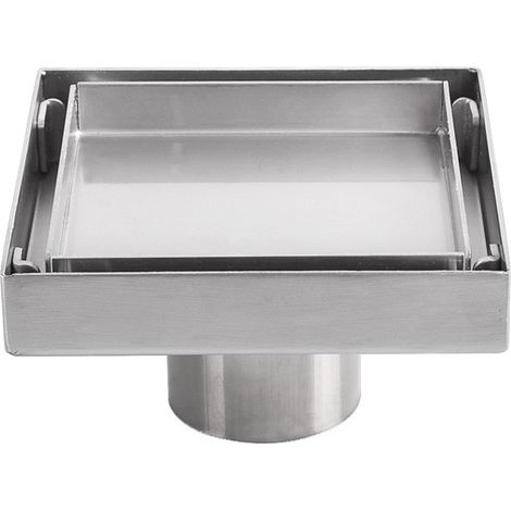 Siphon de sol invisible en acier inoxydable 304 drain de sol déodorant épaissi carré 1010cm