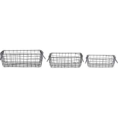 Panier carré en métal (Lot de 3)