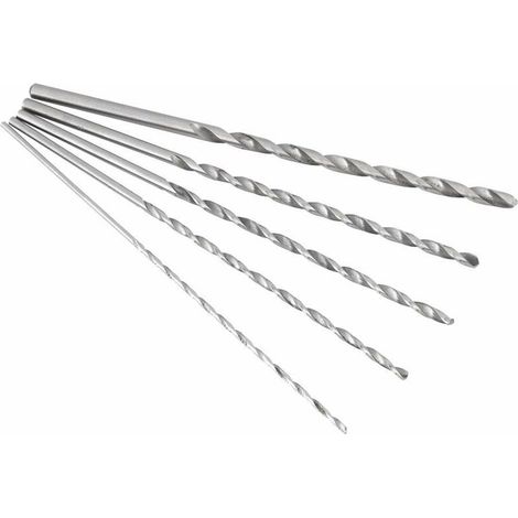 5 Stck Lang HSS Spiralbohrer, Twist-Bohrer, Kernlochbohrer Satz, 2mm/ 3mm/ 3,5 mm/ 4mm/ 5mm, Holzbohrer lang, fr Aluminium, Holz, Kunststoffen