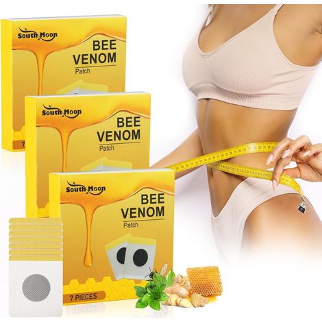 Parches de veneno de abeja, 21 parches para drenaje linfático y modelado corporal, parches desintoxicantes de veneno de abeja, parches de veneno de abeja para modelar el cuerpo para hombres y mujeres. (1/5)