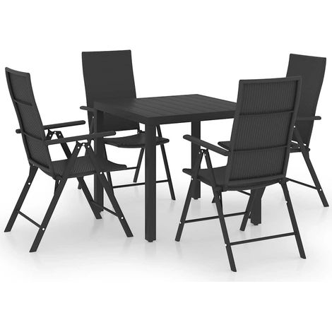 Maison Exclusive - Set da Pranzo da Giardino 5 pz Nero (1/5)