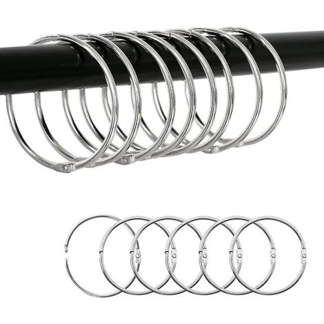 Anneaux de rideau ouvrables 30 pièces Silver 60 mm (1/5)