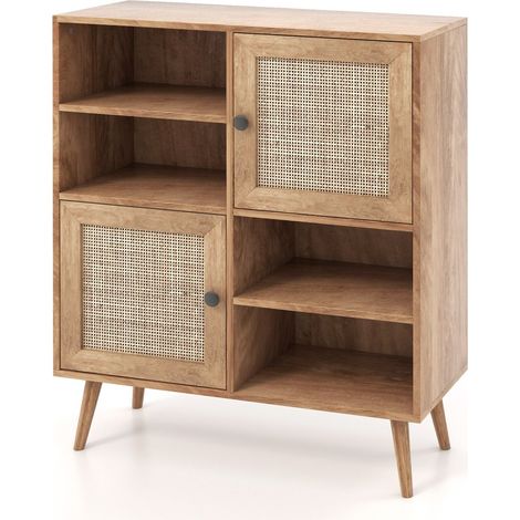 Rattan Sideboard Modern Buffet Cabinet Kitchen Boho Accent Cabinet (1/5)