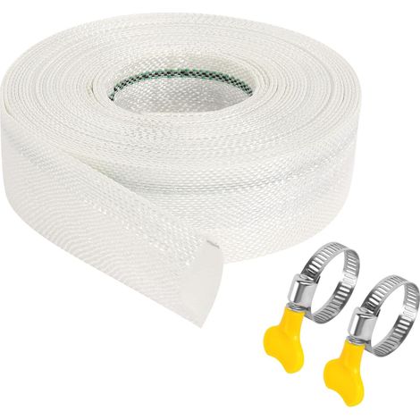 Tuyau en tissu - 20 m x 32 mm - Plat - Tuyau de vidange industriel - Tuyau d'irrigation - Tuyau de pompe avec 2 clips pour plongeurs, bassins d'écoulement, piscine, arrosage du jardin (1/5)